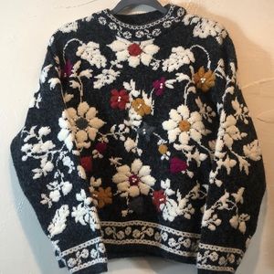 Vintage Kitty Hawk by Vivian Wang flower sweater
